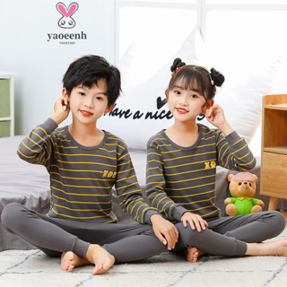 【YAOEENH】100-180CM 秋冬青少年秋衣衛生褲套裝 男女童卡通保暖內衣家居服兩件套 現貨 快速出貨
