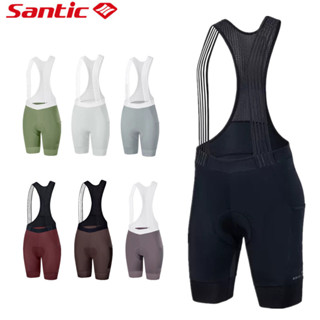 Powerband Santic 女士騎行背帶褲 5 小時長距離 4D 加墊透氣自行車騎行短褲