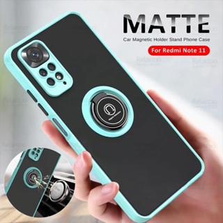 適用於 Redmi Note 11 12 Pro Plus 手機殼車載磁性支架啞光盔甲保護套 Note11 Note12