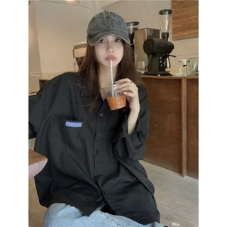 【TBB】早秋新款慵懶BF風白色襯衫女 休閒寬鬆百搭長袖襯衫外套 設計感小眾襯衣 顯瘦ins風女生長袖上衣 女裝衣服