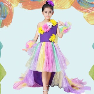 環保服裝兒童時裝秀幼兒園手工親子服裝材料diy走秀尾巴表演服裝 241004