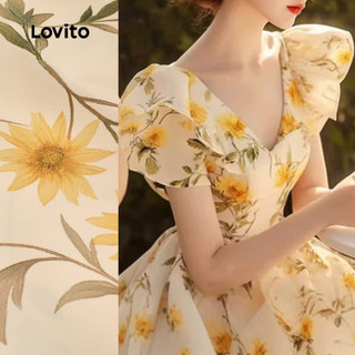 (New) Lovito 波希米亞裙花朵荷葉邊春夏女裝裙 L143ED306