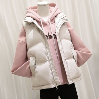 胖胖美依 防風外套 加厚保暖外套 羽絨棉服 馬甲外套 中大碼m-5xl 新款羽絨棉馬甲女短款百搭韓版背心馬夾-1740.