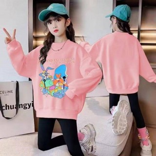 Sweet 臺灣現貨 女童長袖 女童衛衣春秋款兒童寬鬆韓版洋氣上衣2024新款女大童衣服網紅秋季