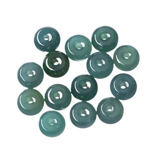 宏雲Hongyun-jf-(10pcs)- 危料A貨翡翠藍水算盤珠 玉石散珠冰種玉珠子隔珠編織手鍊DIY配件