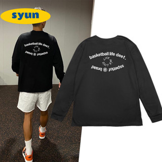 【syun】美式籃球訓練服男 速乾長袖薄款T恤 跑步健身運動t恤男 寬鬆百搭透氣熱身上衣 運動服男 運動休閑訓練服男