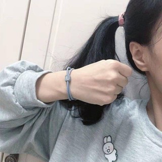 臺灣出貨 小皮筋送給男友帶情侶手腕一對小皮套手鍊網紅可愛豬豬少女心頭繩