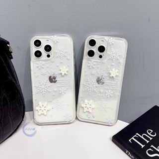 簡約 冬日雪花 流沙殼 防摔 手機殼 適用 iPhone 16 promax 15 14 13 12 promax保護殼