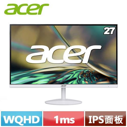 ACER宏碁 27型 SA272U G0W 2K 超薄護眼螢幕 (白)