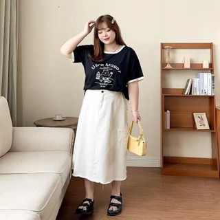 300斤特大碼女裝夏季短袖t恤女撞色拼接寬鬆顯瘦遮肉胖mm正肩上衣|顯瘦上衣|短袖t恤|大尺碼女裝上衣