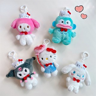 三麗鷗 50 週年系列小掛件毛絨玩具卡通公仔 Hello Kitty Hangyodon Kuromi 軟模型毛絨玩具男