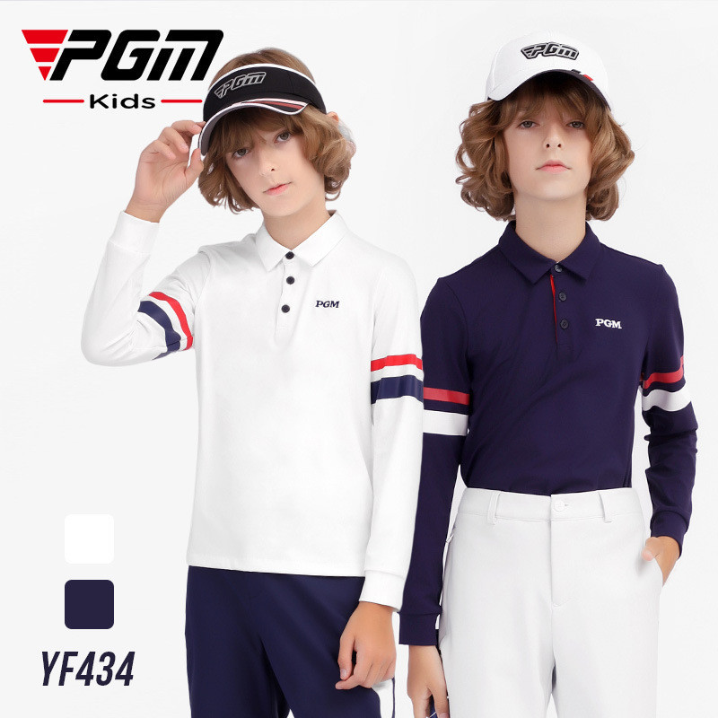 PGM 兒童高爾夫衣服長袖T恤男童秋冬季青少年高爾夫服裝運動服 YF459