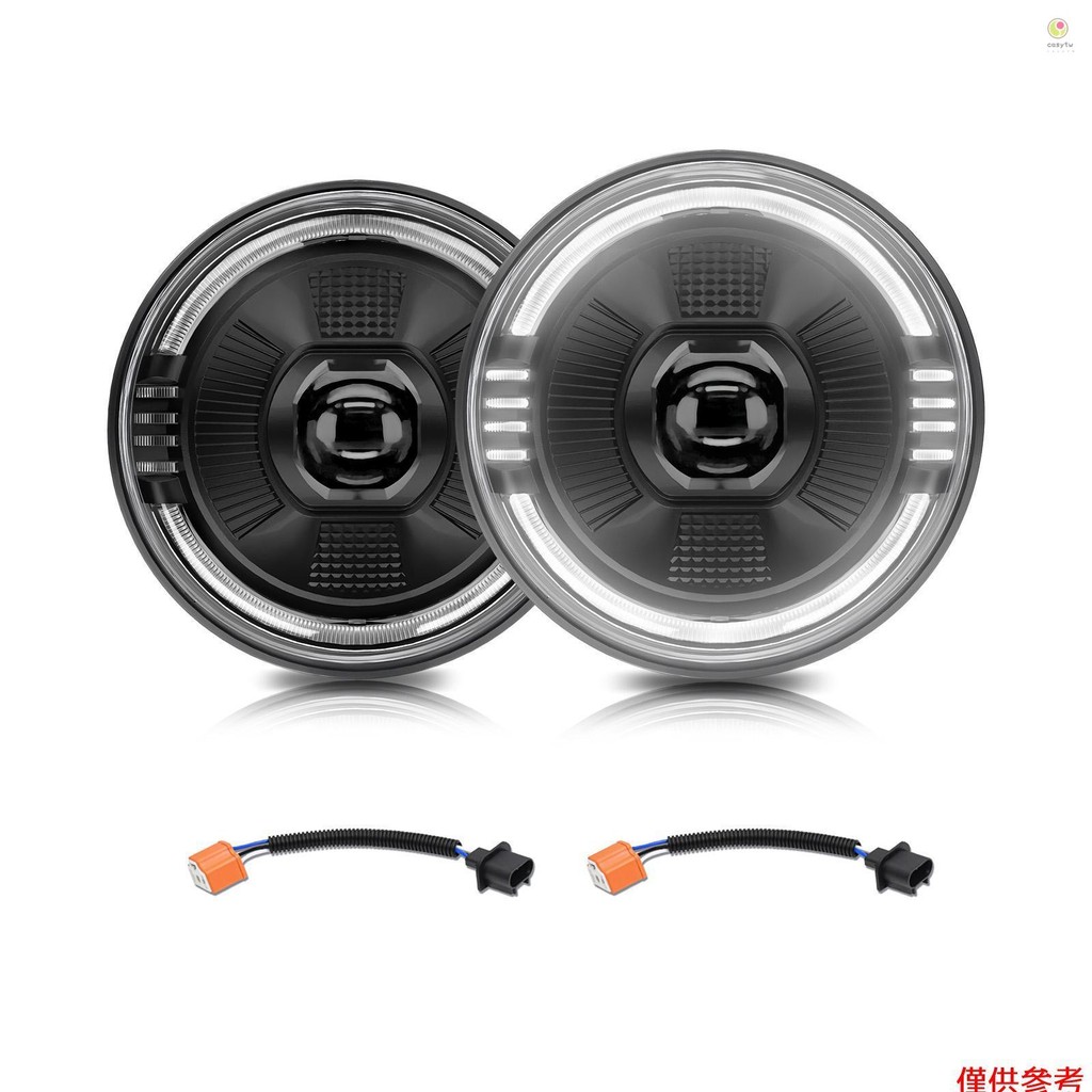 LAND ROVER JEEP Casytw 2 件 LED 頭燈,帶遠近光燈 DRL 轉向信號更換的 7 英寸防水圓形