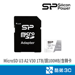 SILICON POWER 廣穎電通 MicroSD U3 A2 V30 1TB(含轉卡)(讀100MB/s寫 酷弟3C