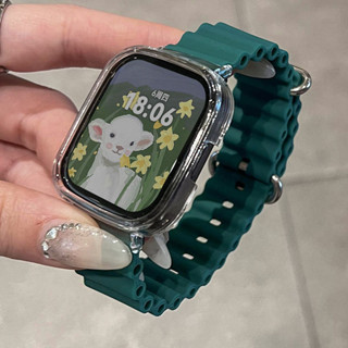 海洋矽膠錶帶+PC保護殼 適用於 Redmi Watch 4 3 Acitve 一體式錶帶 小米手環8/7 Pro 錶帶