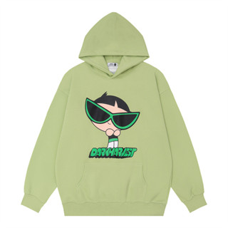 飛天小女警印花連帽衛衣 加絨外套女 連帽上衣 薄款冬裝 加絨衛衣 休閑上衣 長袖T恤女 冬天衣服 女生上衣 寬松外穿百搭