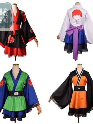 【臺灣 免運】二次元火影忍者cos服 漩渦鳴人 日向 雛田 宇智波佐助 卡卡西 曉 組織性轉和服 角色扮演服 動漫周邊