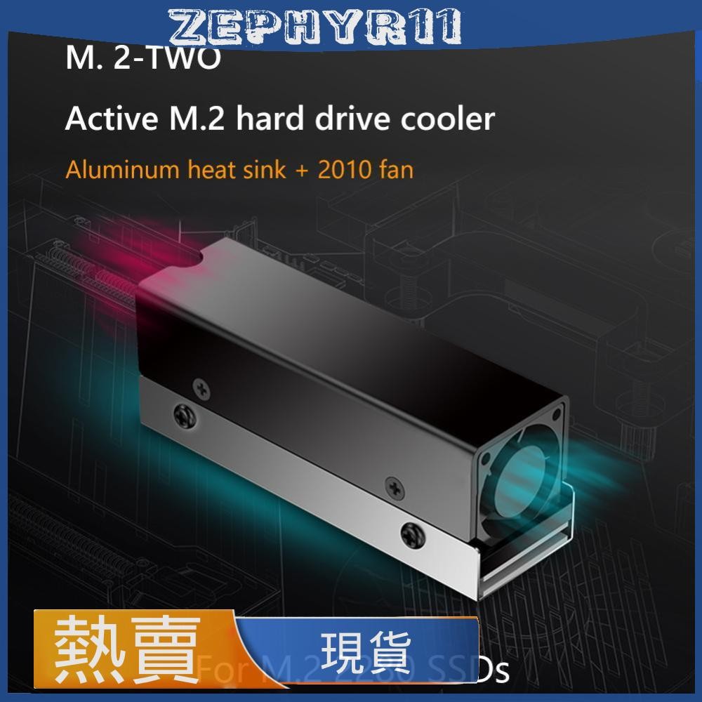 九鯊 M.2-TWO M.2 2280固態硬碟散熱器 帶2010風扇PCIE4.0鋁合金散熱片NVME導熱 臺式計算機靜