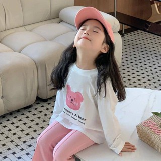 Smile Kids 女童長袖 臺灣出貨 女童長袖T恤春裝新款兒童卡通上衣洋氣童裝寶寶百搭圓領體恤