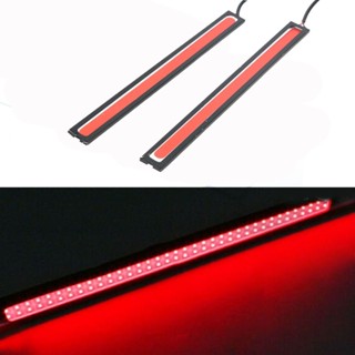 現貨⚡ 2 件裝 17 釐米 COB LED 燈條紅色防水汽車 12V DRL 霧燈行車燈