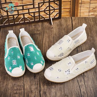 【LPshop】漁夫鞋 懶人鞋 小香風漁夫鞋 豆豆鞋 樂福鞋 漁夫鞋女新款老北京佈鞋夏季透氣帆佈鞋一腳蹬懶人鞋女士鞋