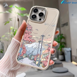櫻花富士山 防摔殼 蘋果手機殼 適用 iPhone 15 16 14 13 16 Pro max XR 軟殼 保護殼