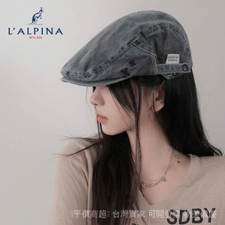 ✨可開發票#LALPINA 英倫前進貝雷帽女牛仔複古水洗報童畵傢街頭反戴百搭鴨舌