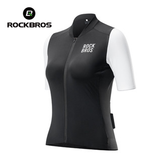 Rockbros 女士騎行服專業女士公路自行車騎行服薄款透氣輕便自行車上衣短袖騎行襯衫