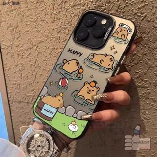 霧面水豚君防摔手機殼蘋果iPhone 15 Pro Max 14 Plus 13 12 11 i7 i8保護套硬殼