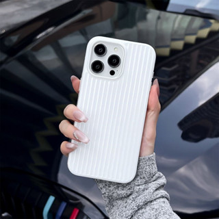 豪華行李箱波紋時尚簡約黑色白色手機殼適用於 iPhone 12 13 14 15 Pro Max 外殼高品質矽膠防震保護