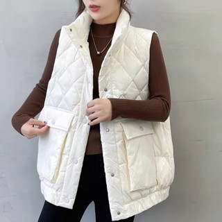 胖胖美依 保暖外套 風衣 防風外套M-2XL棉服馬甲 新款背心馬甲外套女外穿無袖坎肩-1789.
