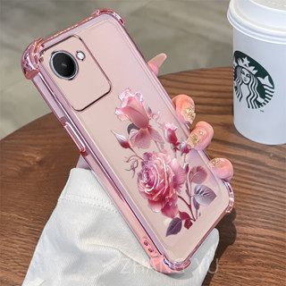 【防震】手機殼 Realme C30 C30s NAREO 50i PRIME TPU 手機殼最新款玫瑰紋透明軟殼