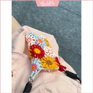 [Vlovelife]高雄 手作材料包 毛線編織材料包 新手初學手工編織diy材料包毛綫鈎針小花朵拚接包手機包斜挎包包