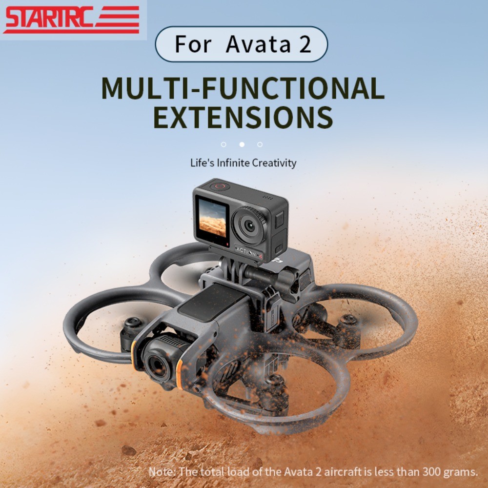 適用於 DJI Avata 2 上擴展支架適配器,適用於運動相機 Action/GoPro 支架
