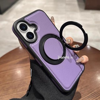 360磁吸支架 真皮 膚感保護殼 適用 iPhone 16E 15 14 13 12 11 Pro max手機殼 防摔殼