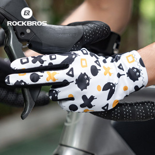 Rockbros 騎行手套全指輕便透氣全掌防滑螢幕可觸摸自行車手套適用於 MTB 公路自行車賽車騎行配件男女皆宜