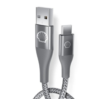【SHELL 殼牌】USB-A to USB-C 反光充電傳輸線 1M