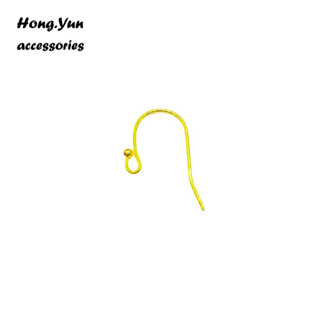 宏雲Hongyun-ls-（1pcs）- 18K鍍金保色耳鉤防過敏尾球款S耳鉤包金耳環 diy 飾品配件批發