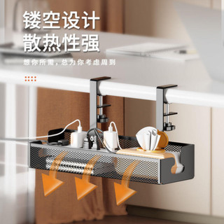 桌下理線盒電腦桌電線收納數據線插座整理路由器理線器免打孔神器