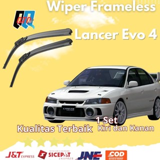 MITSUBISHI 三菱 Lancer Evo 4 無框汽車雨刷 1 套左右無鋼架橡膠玻璃刀片用於摩托車車輛