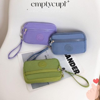EMPTYCUP女款手提包,拉鍊防水長款錢包,大容量雙層純色儲物袋