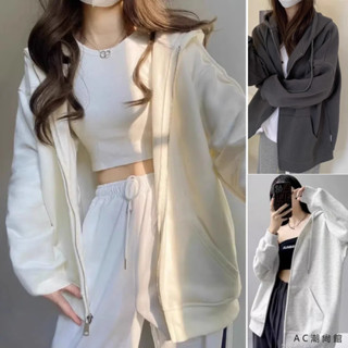 連帽外套 女生外套 寬鬆外套 oversize 外套女 基礎款 長袖 刷毛 帽t 大學t 秋冬外套 韓版穿搭 連帽開衫