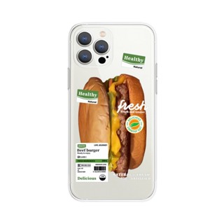 適用於ins原創漢堡薯條iphone16/14/15蘋果16promax保護套vivoiqoo11光面黑色oppo華為m