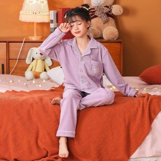 Smile Kids 兒童秋冬睡衣 臺灣出貨 兒童家居服套裝秋冬新款女寶寶秋季套裝中大童秋衣褲德絨女童睡衣