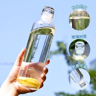 ✨新品高顔值透明玻璃杯 帶刻度杯子500ml 大容量水杯1000ml 便攜戶外隨行杯 咖啡杯