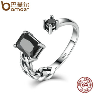 Bamoer 925 純銀戒指復古泰國銀設計優雅女士禮物