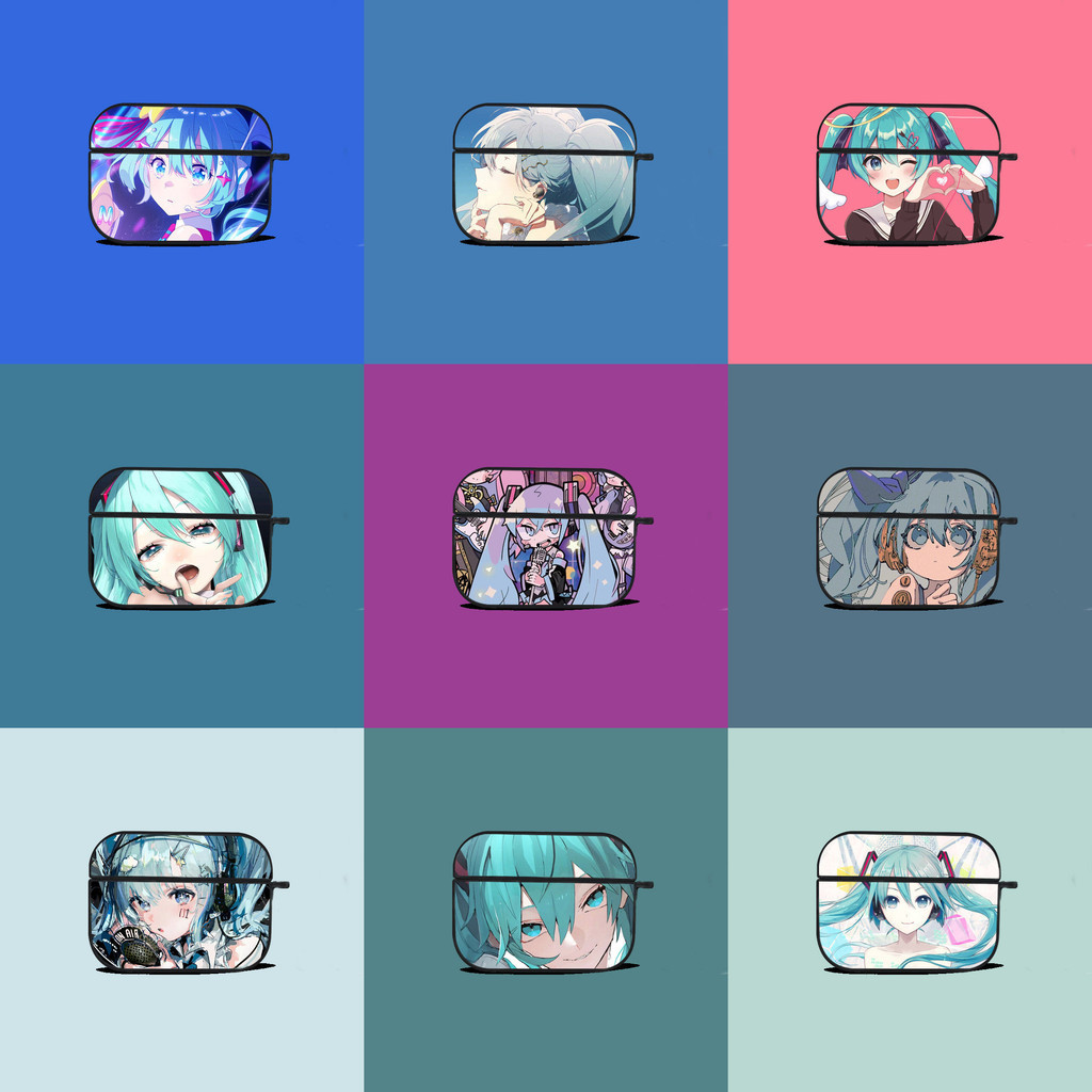動漫初音未來硬殼 適用AirPods pro保護套殼 蘋果1/2/3/4代藍牙耳機 來圖定製 #啾咪