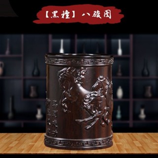 復古風實木筆筒創意高檔毛筆筆筒大容量辦公室筆筒擺件