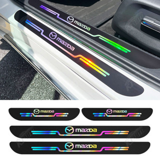 MAZDA 2024 新款馬自達汽車鐳射門檻貼紙車門門檻條防刮防水彩虹車門保護貼適用於 Cx 5 3 2 Cx 8 Cx