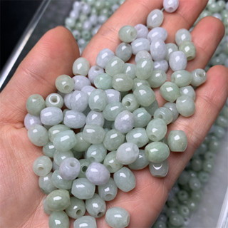 宏雲Hongyun-jf-(5pcs)- 老坑緬甸翡翠大孔米珠散件批發 diy掛繩手串項鍊翡翠米珠配飾